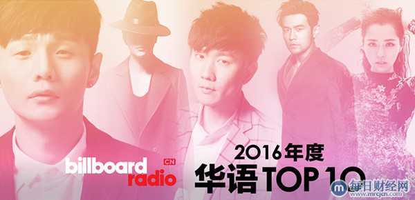 Billboard Radio China公布2016年度华语十大金曲
